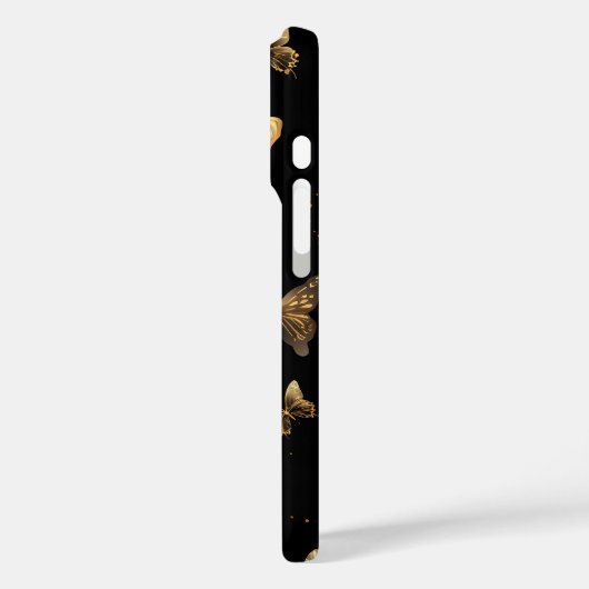 Gold Butterflies Black Case-Mate iPhone Case (Achterkant / Links)