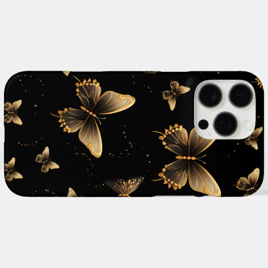 Gold Butterflies Black Case-Mate iPhone Case (Achterkant (horizontaal))