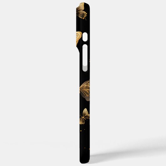 Gold Butterflies Black Case-Mate iPhone Case (Achterkant / Links)