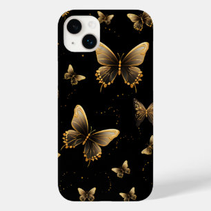 Gold Butterflies Black Case-Mate iPhone 14 Plus Hoesje