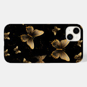 Gold Butterflies Black Case-Mate iPhone Case (Achterkant (horizontaal))