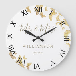 Gold Butterflies Boho Chic Wedding Jubileum Grote Klok