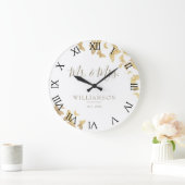 Gold Butterflies Boho Chic Wedding Jubileum Grote Klok (Huis)