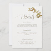 Gold Butterflies Elegant Wedding Enclosure Kaart (Voorkant)