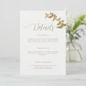 Gold Butterflies Elegant Wedding Enclosure Kaart (Staand voorkant)