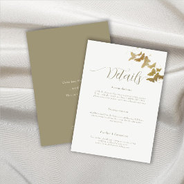 Gold Butterflies Elegant Wedding Enclosure Kaart