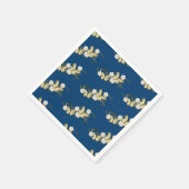 Gold Butterflies Floral Pattern Napkins Servet (Hoek)