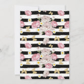 Gold Butterflies Floral Print Birthday Foto Kaart (Achterkant)