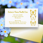 Gold Butterflies Home Health Care Visitekaartjes