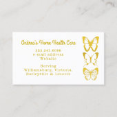 Gold Butterflies Home Health Care Visitekaartjes (Voorkant)