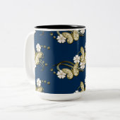 Gold Butterflies Pattern Decorative Floral Mok (Voorkant links)