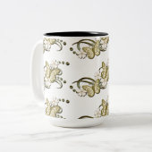 Gold Butterflies Pattern Decorative Floral Mok (Voorkant links)