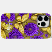 Gold Butterflies Purple Flowers Persoonlijke naam Case-Mate iPhone Case (Achterkant (horizontaal))