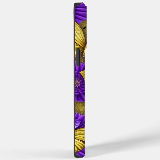 Gold Butterflies Purple Flowers Persoonlijke naam Case-Mate iPhone Case (Achterkant / Rechts)