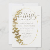 Gold Butterflies Simple Boho Lijst Baby shower Kaart (Voorkant)