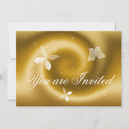Gold Butterflies-uitnodigingskaart Kaart