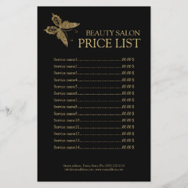 Gold Butterfly Beauty Care Black Price List Flyer