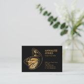 Gold Butterfly Body silhouette Visitekaartje (Staand voorkant)
