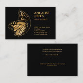 Gold Butterfly Body silhouette Visitekaartje (Voorkant / Achterkant)
