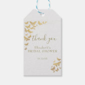 Gold Butterfly Boho Chic Vrijgezellenfeest Harteli Cadeaulabel (Voorkant)