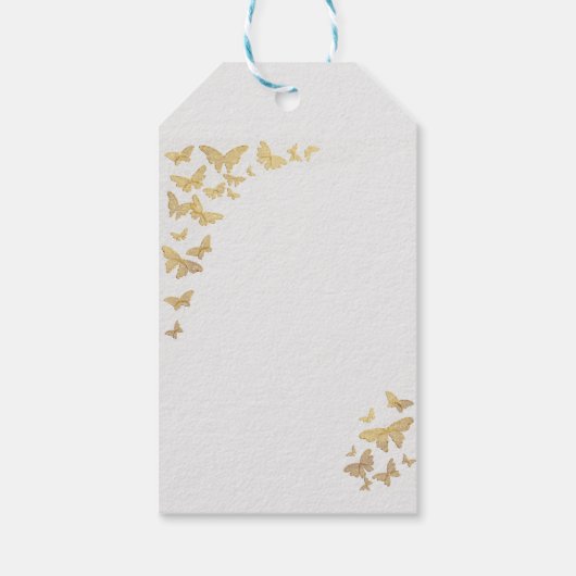 Gold Butterfly Boho Chic Vrijgezellenfeest Harteli Cadeaulabel (Achterkant)