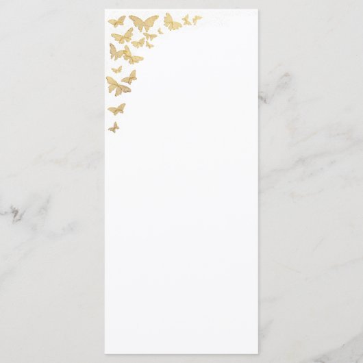 Gold Butterfly Boho Elegant Simple Vrijgezellenfee Menu (Achterkant)