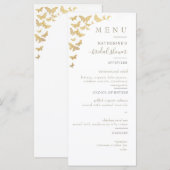 Gold Butterfly Boho Elegant Simple Vrijgezellenfee Menu (Voorkant / Achterkant)