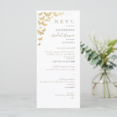 Gold Butterfly Boho Elegant Simple Vrijgezellenfee Menu (Staand voorkant)