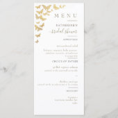 Gold Butterfly Boho Elegant Simple Vrijgezellenfee Menu (Voorkant)