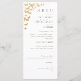 Gold Butterfly Boho Elegant Simple Vrijgezellenfee Menu