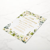 Gold Butterfly Champagne 50ste bruiloft Jubileum Folie Uitnodiging (Gedraaid)