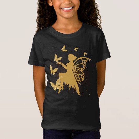 Gold Butterfly Fairy T-shirt (Voorkant)