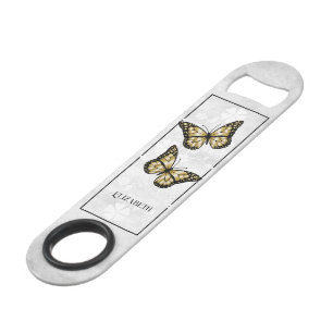 Gold Butterfly Floral Personal Bar Key Speed Flessenopener