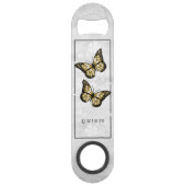 Gold Butterfly Floral Personal Bar Key Speed Flessenopener (Voorkant)