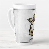 Gold Butterfly Floral Personal latte Mok (Linkerhoek)