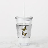 Gold Butterfly Floral Personalized Acryltumbler Acryl Drinkbeker (Voorkant)
