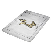 Gold Butterfly Floral Personalized Bath Mat (Gekanteld)