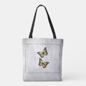 Gold Butterfly Floral Personalized Canvas tas (Achterkant)
