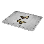 Gold Butterfly Floral Personalized Cutting Board Snijplank (Hoek)