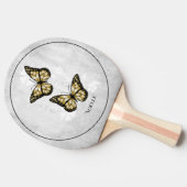 Gold Butterfly Floral Ping Pong Paddle Tafeltennisbatje (Zijkant)