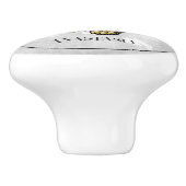 Gold Butterfly Floral Specialized Ceramic Knob. Keramische Knop (Zijkant)