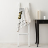 Gold Butterfly Floral Specialized Sherpa Blanket Sherpa Deken (In situ)