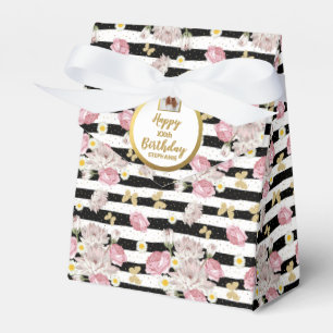 Gold Butterfly Floral Theme Birthday Foto Bedankdoosjes