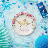 Gold Butterfly Flower Paper Bord (Feest)