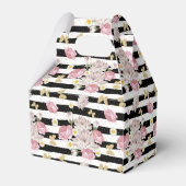 Gold Butterfly, Flowers, Happy Birthday Foto Bedankdoosjes (Achterkant)