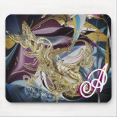 Gold Butterfly "Fog Like" Monogram Vloeistof Abstr Muismat (Voorkant)