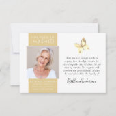 Gold Butterfly Fotobegrafenis Dank u Kaarten (Voorkant)