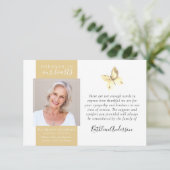 Gold Butterfly Fotobegrafenis Dank u Kaarten (Staand voorkant)