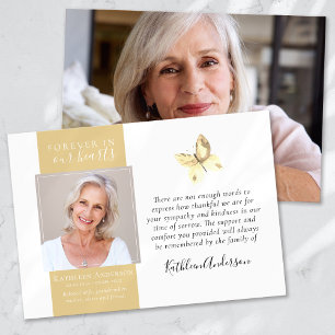 Gold Butterfly Fotobegrafenis Dank u Kaarten