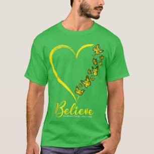 Gold Butterfly gelooft dat kinderkanker bekend is T-shirt